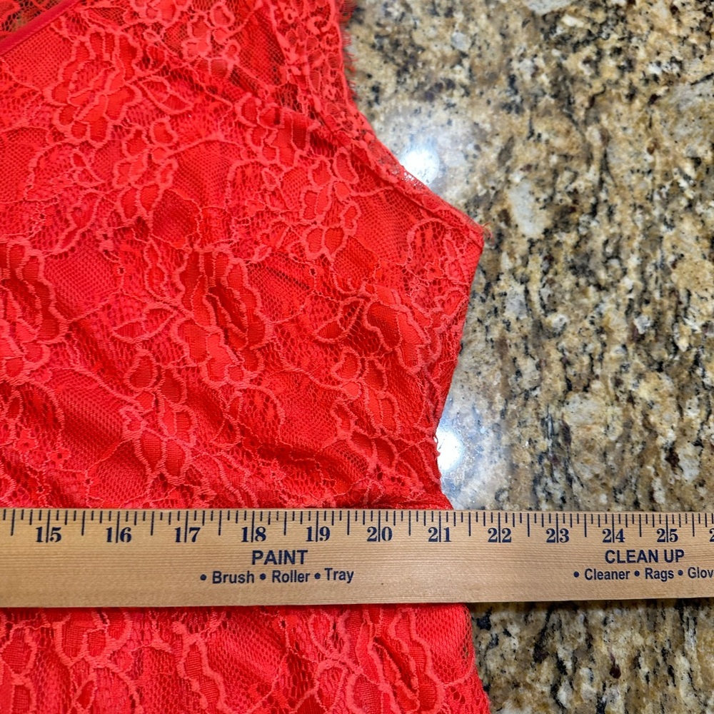 Torrid deep sea coral lace skater dress. Plus size 3 - Picture 6 of 9